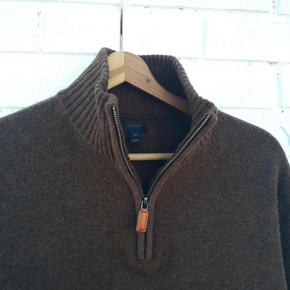 J. Crew Lambswool Sweater Rust Brown Med.